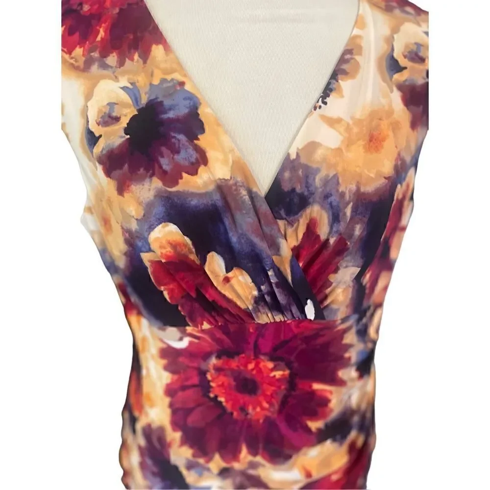 Lauren Ralph Lauren Sleeveless Multi-Color Floral Dress Size 14-NWOT